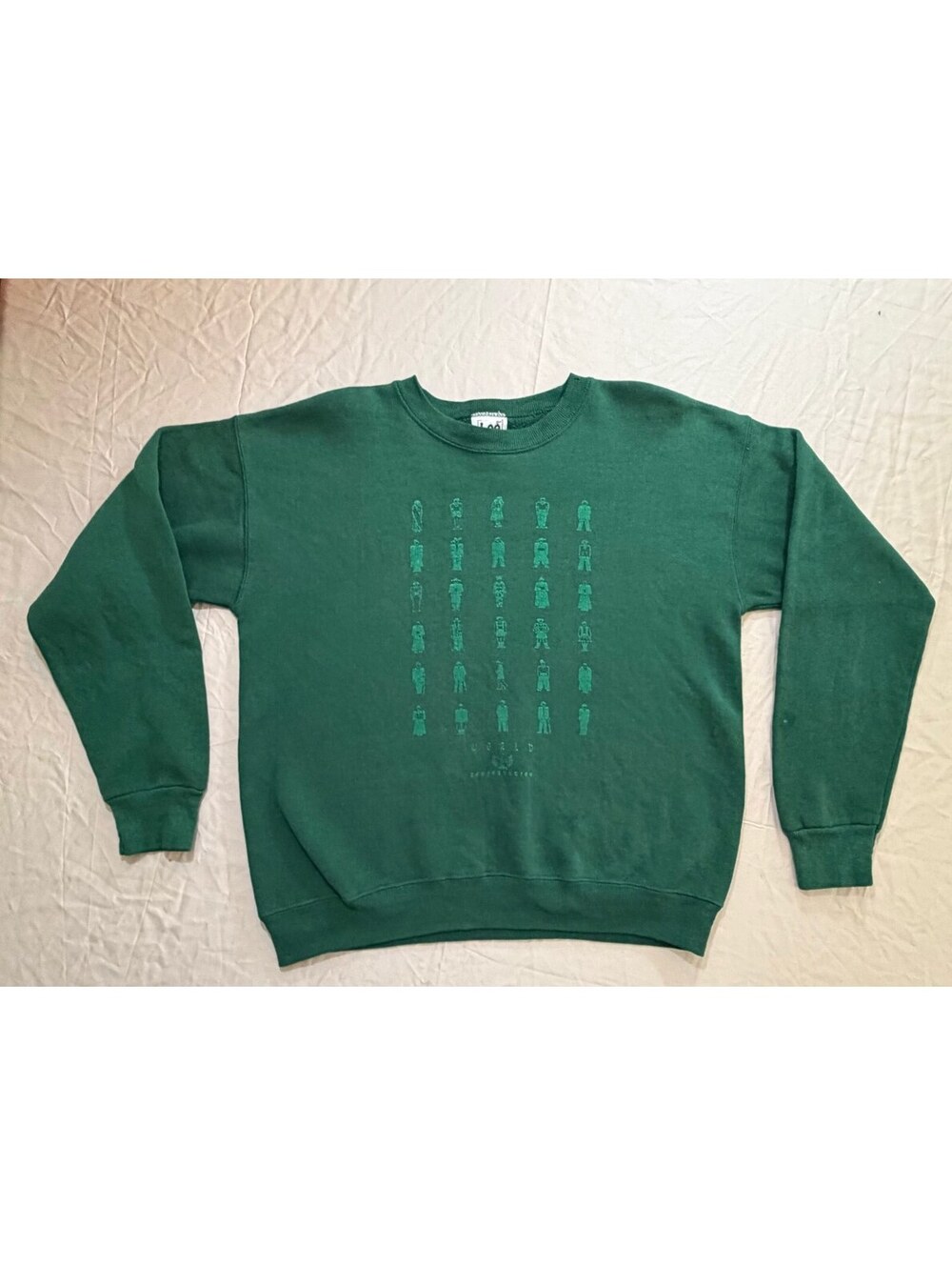 Vintage Lee Heavyweight Made in USA Green Graphic Crewneck Sweatshirt 90s
